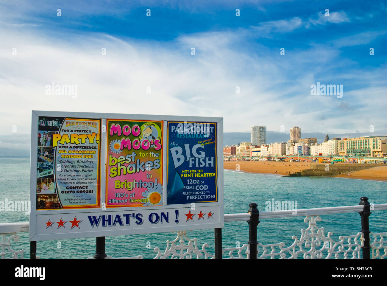 Segno al Molo di Brighton Central Brighton Inghilterra UK Europa Foto Stock