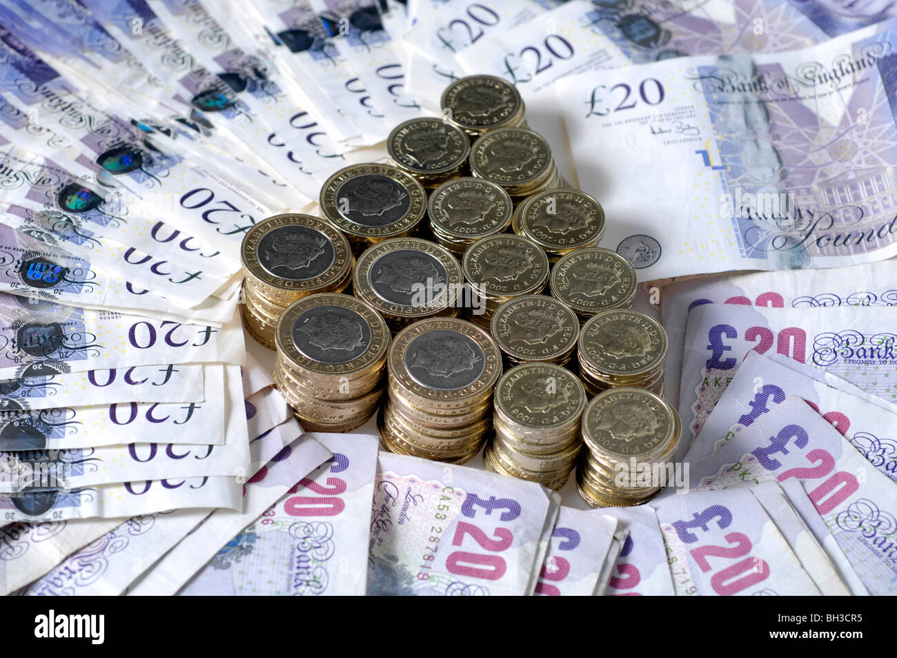 Valuta britannica venti pound note Foto Stock