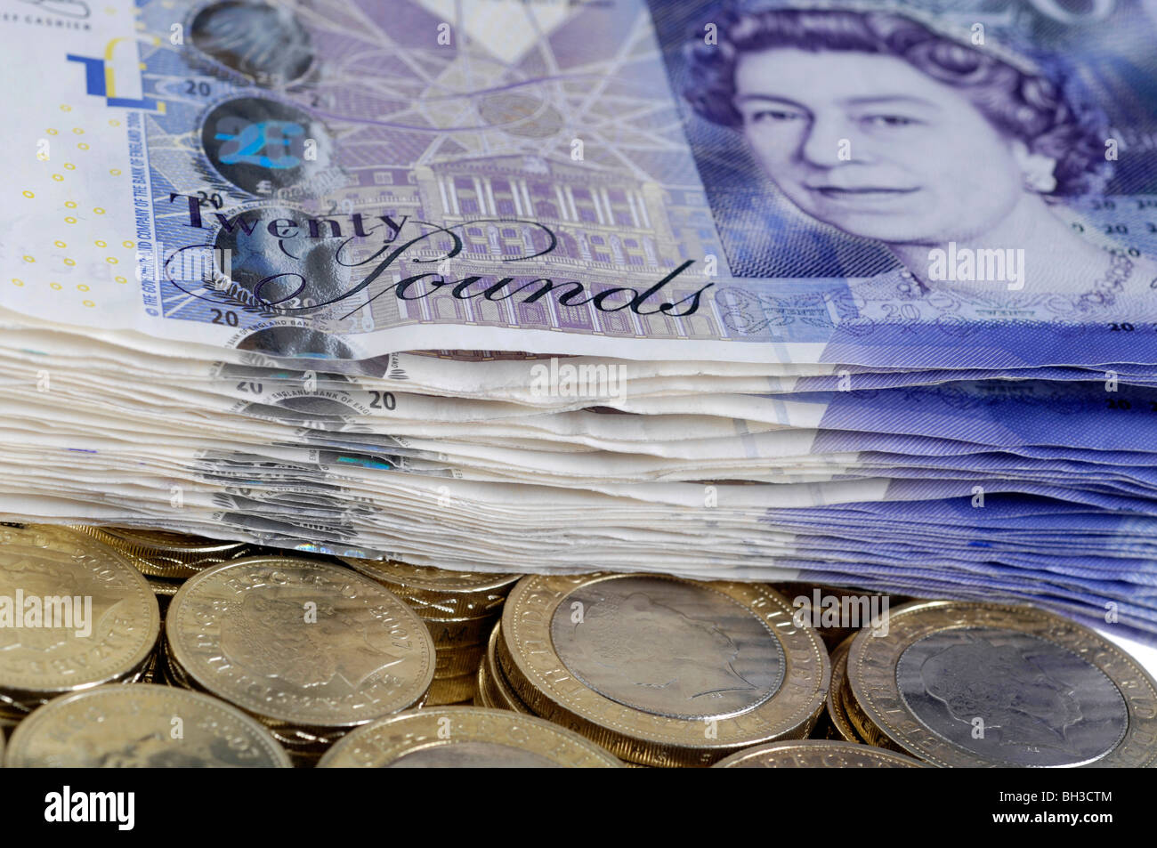 Valuta britannica venti pound note Foto Stock