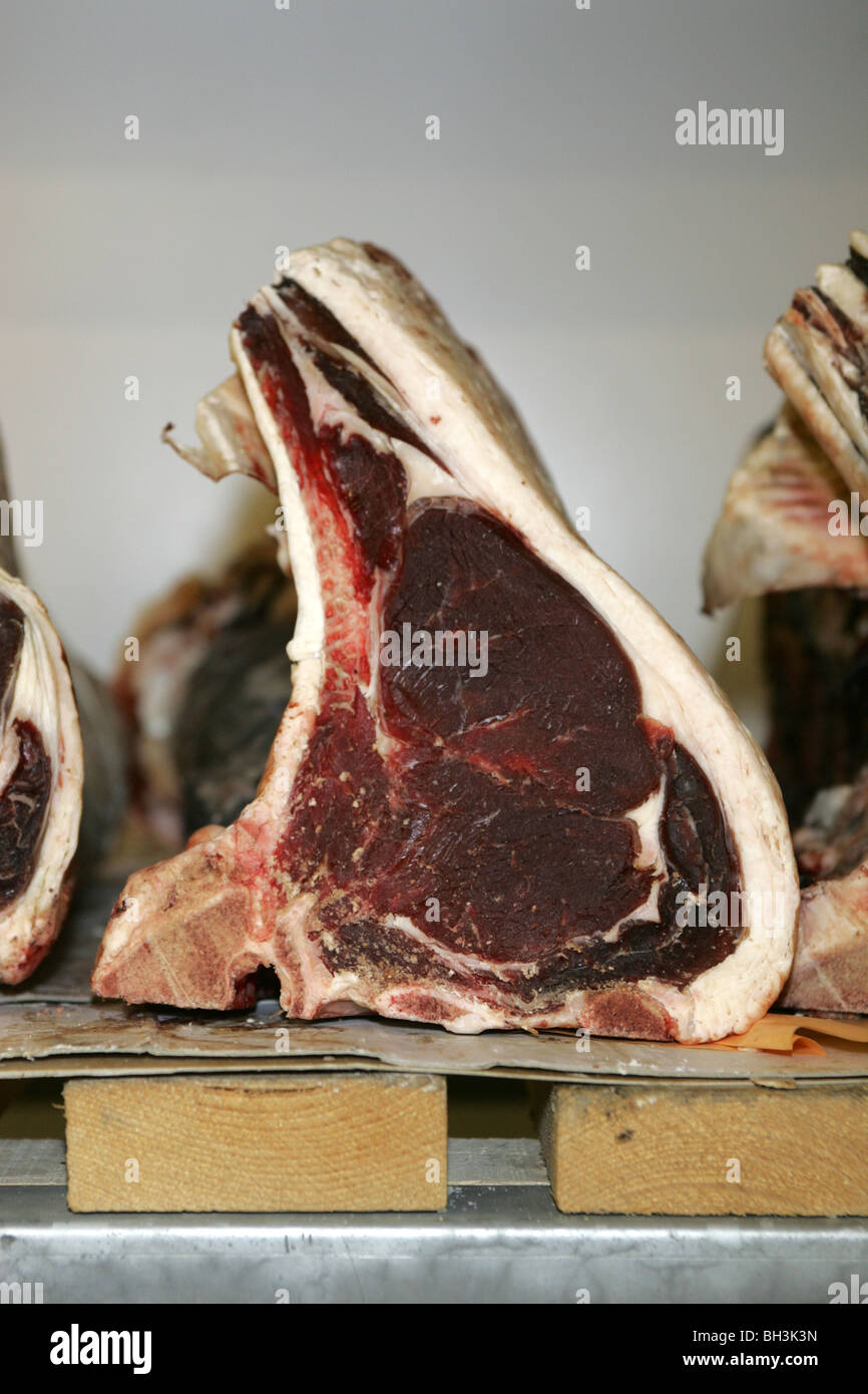 21 Giorno maturato costola di carni bovine britanniche Foto Stock