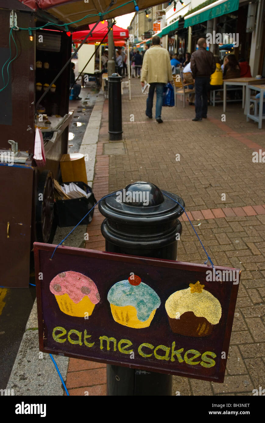 Segno di una torta di stallo strada Northcote Wandsworth Londra Sud Inghilterra UK Europa Foto Stock