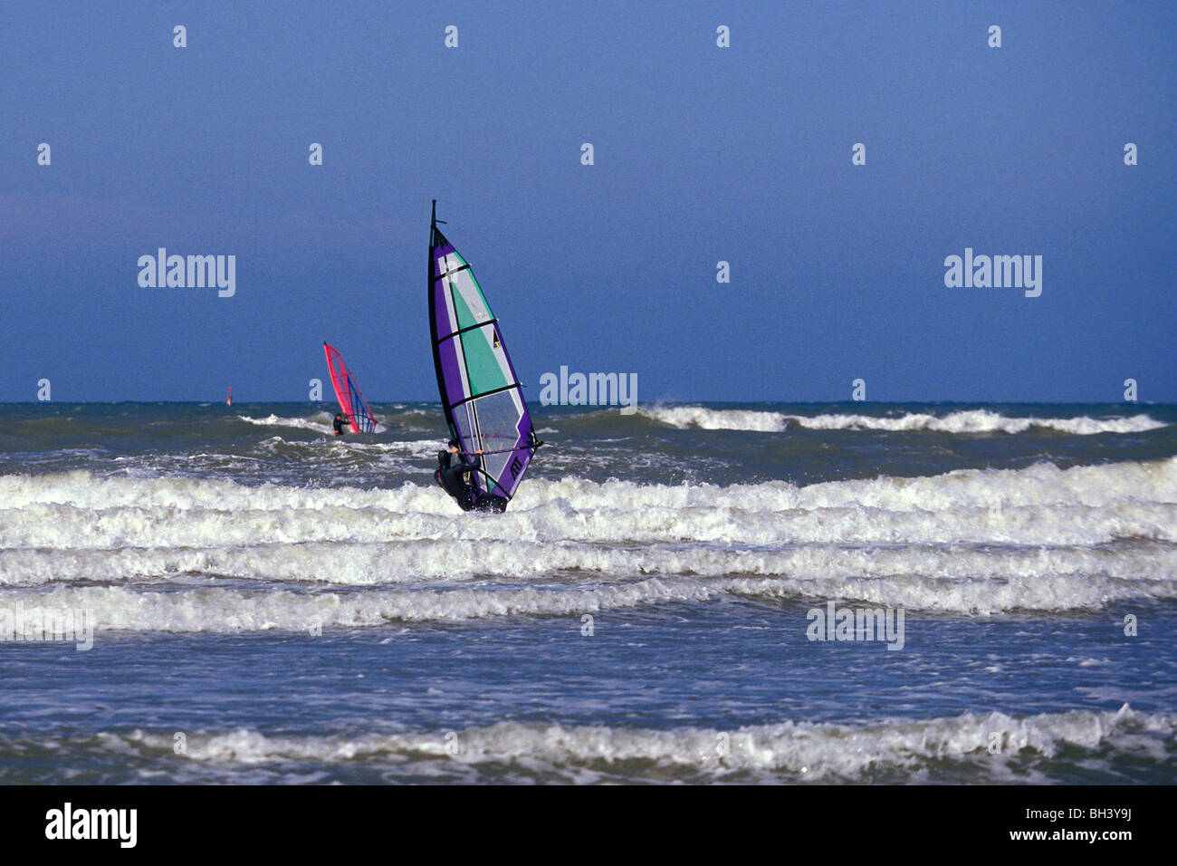 WIND SURF, Regione di Deauville, Calvados (14), in Normandia, Francia Foto Stock
