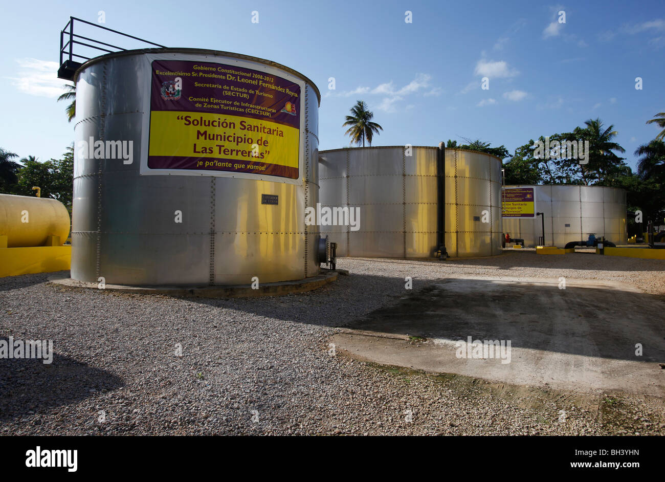 Impianto di trattamento delle acque, Las Terrenas, Repubblica Dominicana Foto Stock