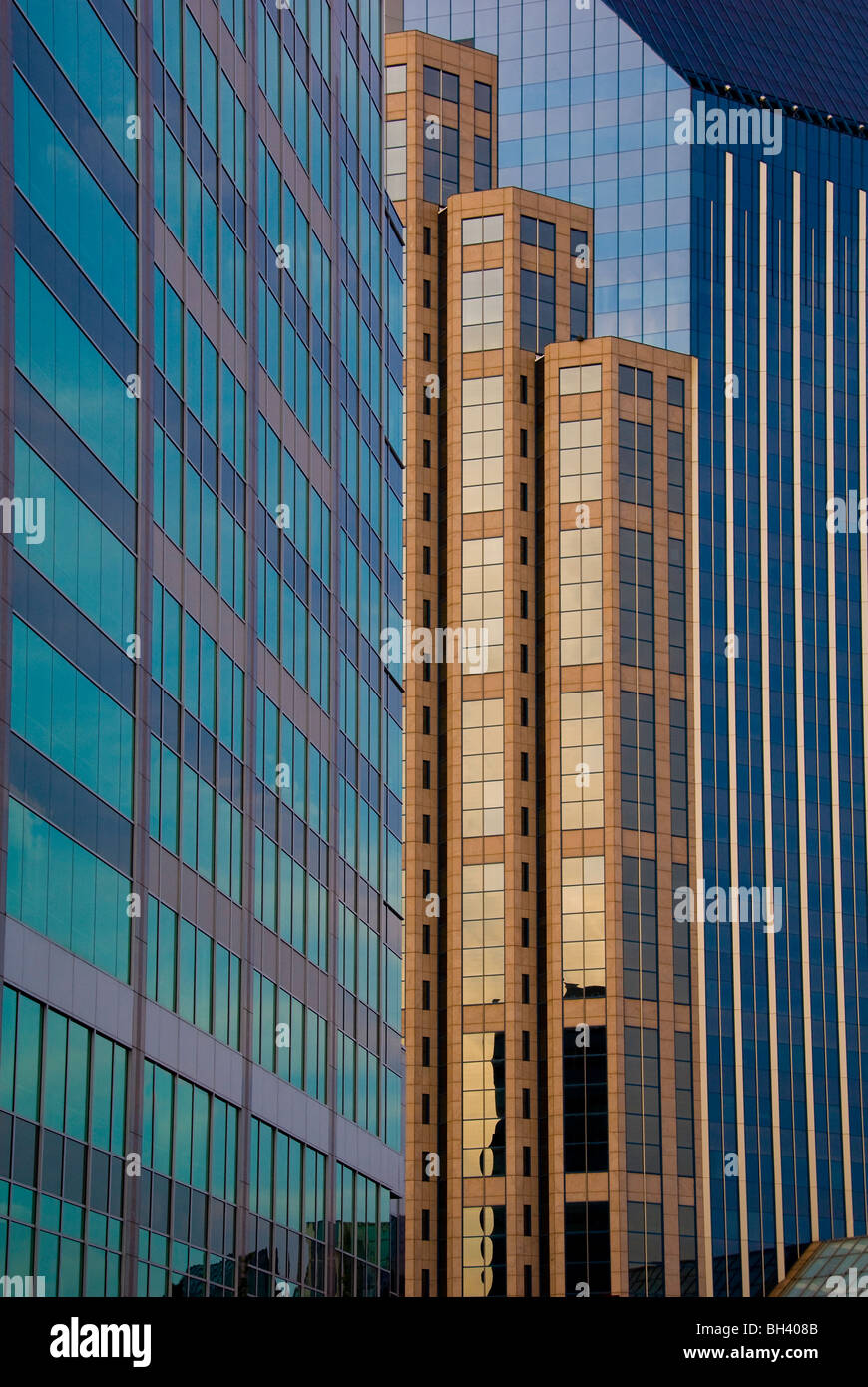 I dettagli di architettura della città edifici del centro di Nashville, Tennessee Foto Stock