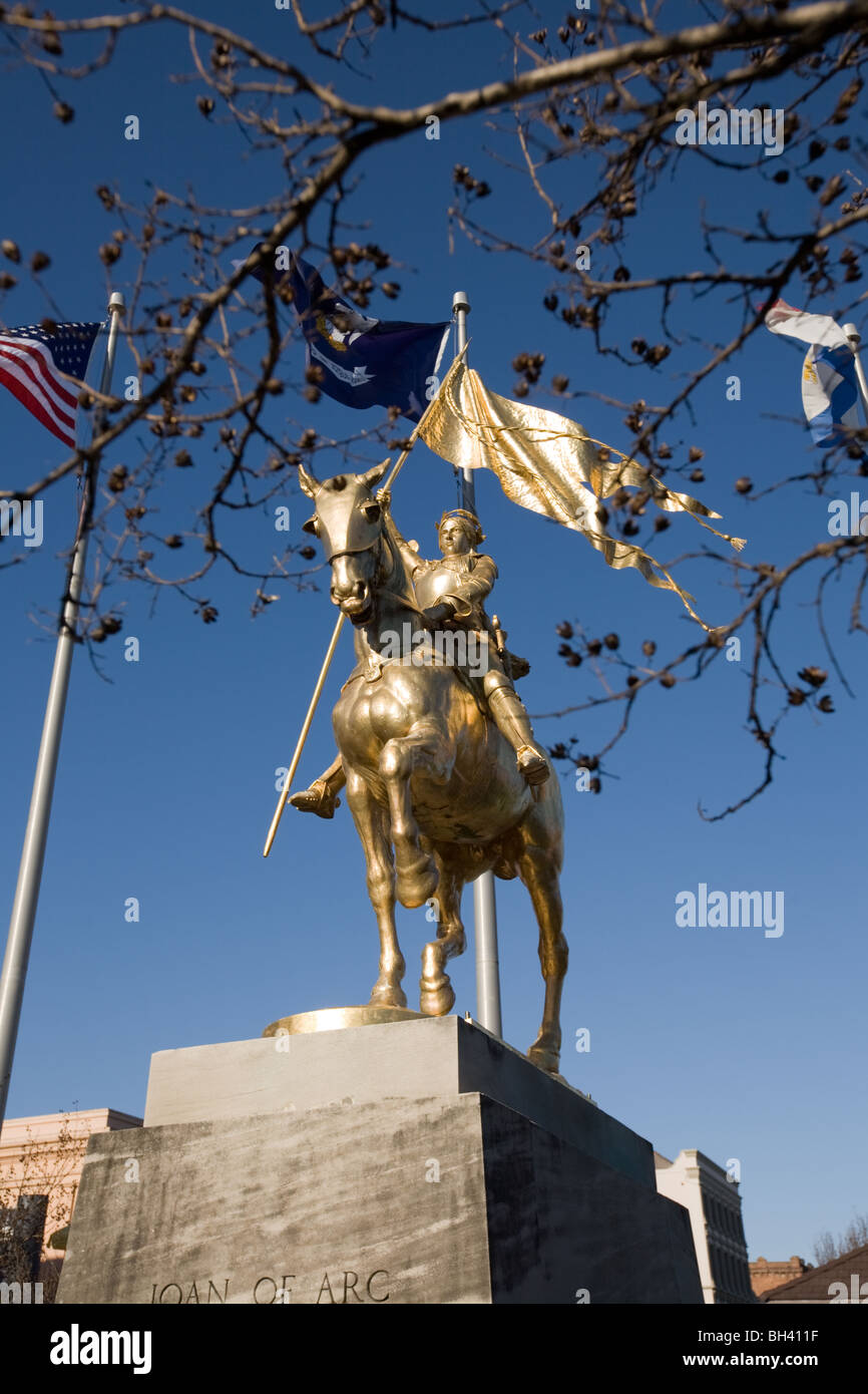 Statua di Giovanna d'arco del Quartiere Francese di New Orleans in Louisiana Foto Stock