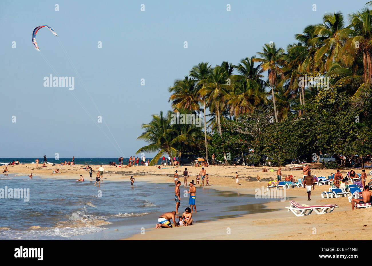 Las Terrenas spiaggia, Repubblica Dominicana Foto Stock