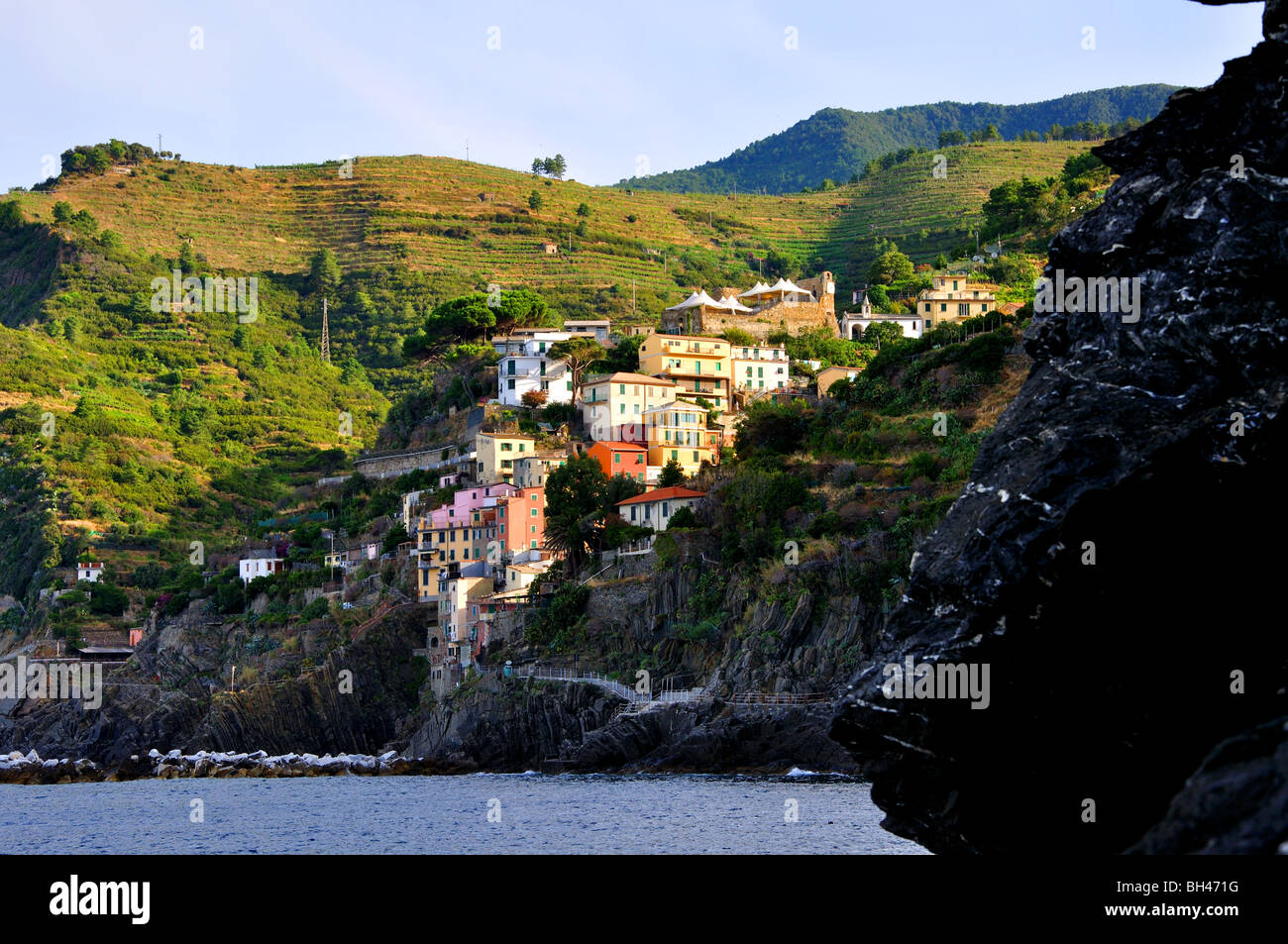 Riomaggiore Cinque Terre Liguria Italia Foto Stock