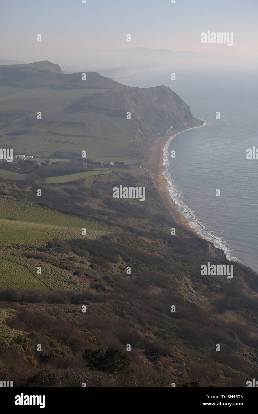 Vista del Dorset costa da Golden Cap. Foto Stock