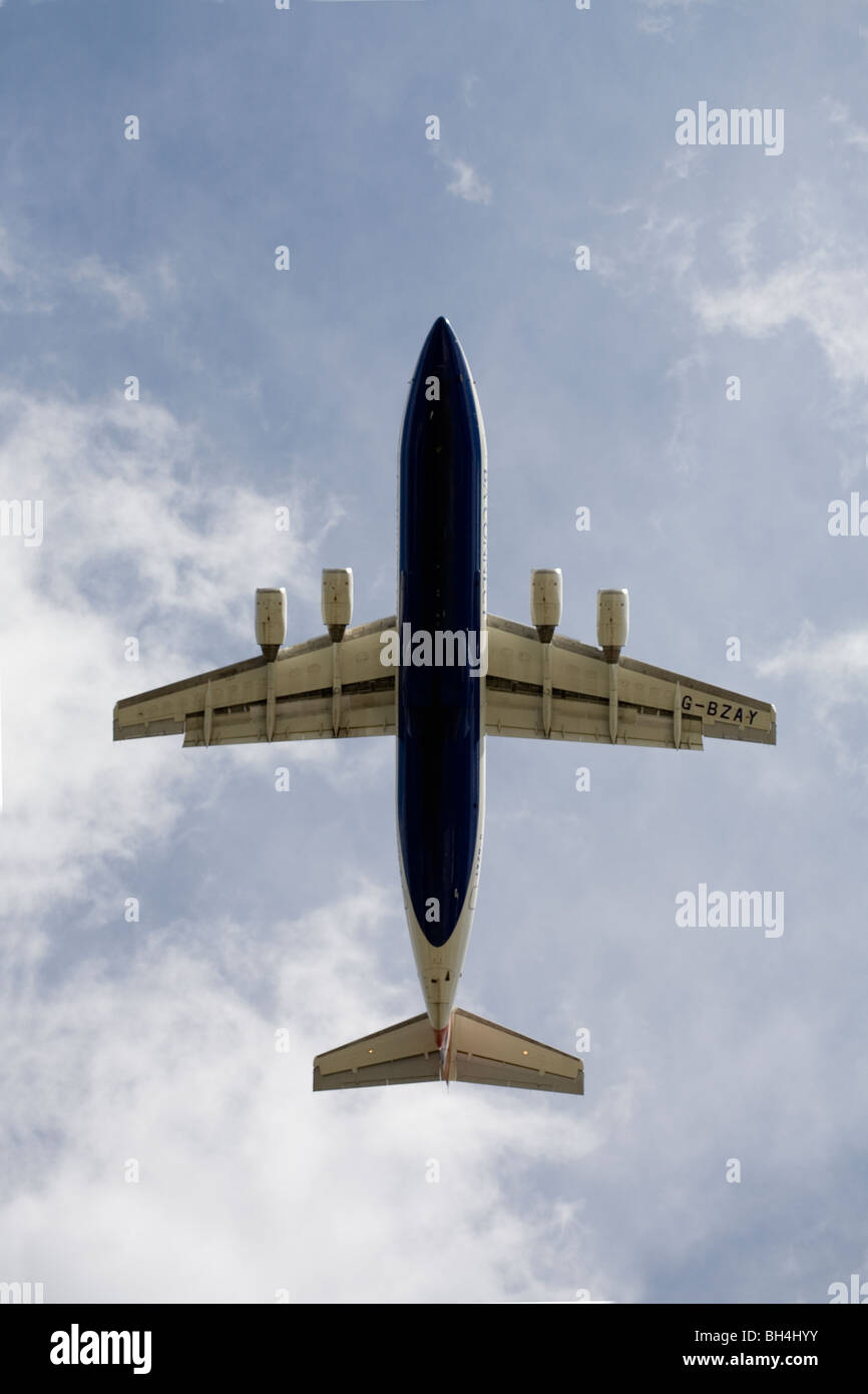 La pancia di un aereo aereo Foto Stock