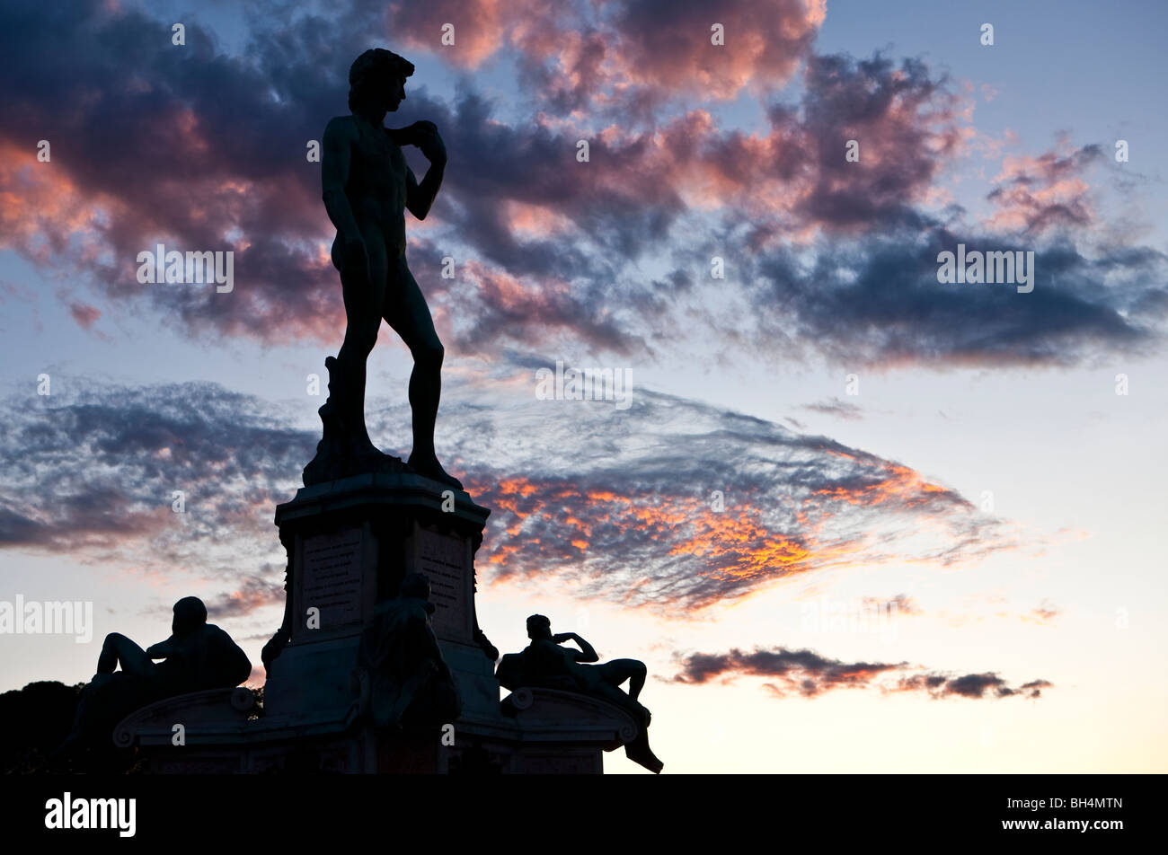 L'Italia,Toscana,Firenze,il David monumento nel Piazzale Michelangelo Foto Stock