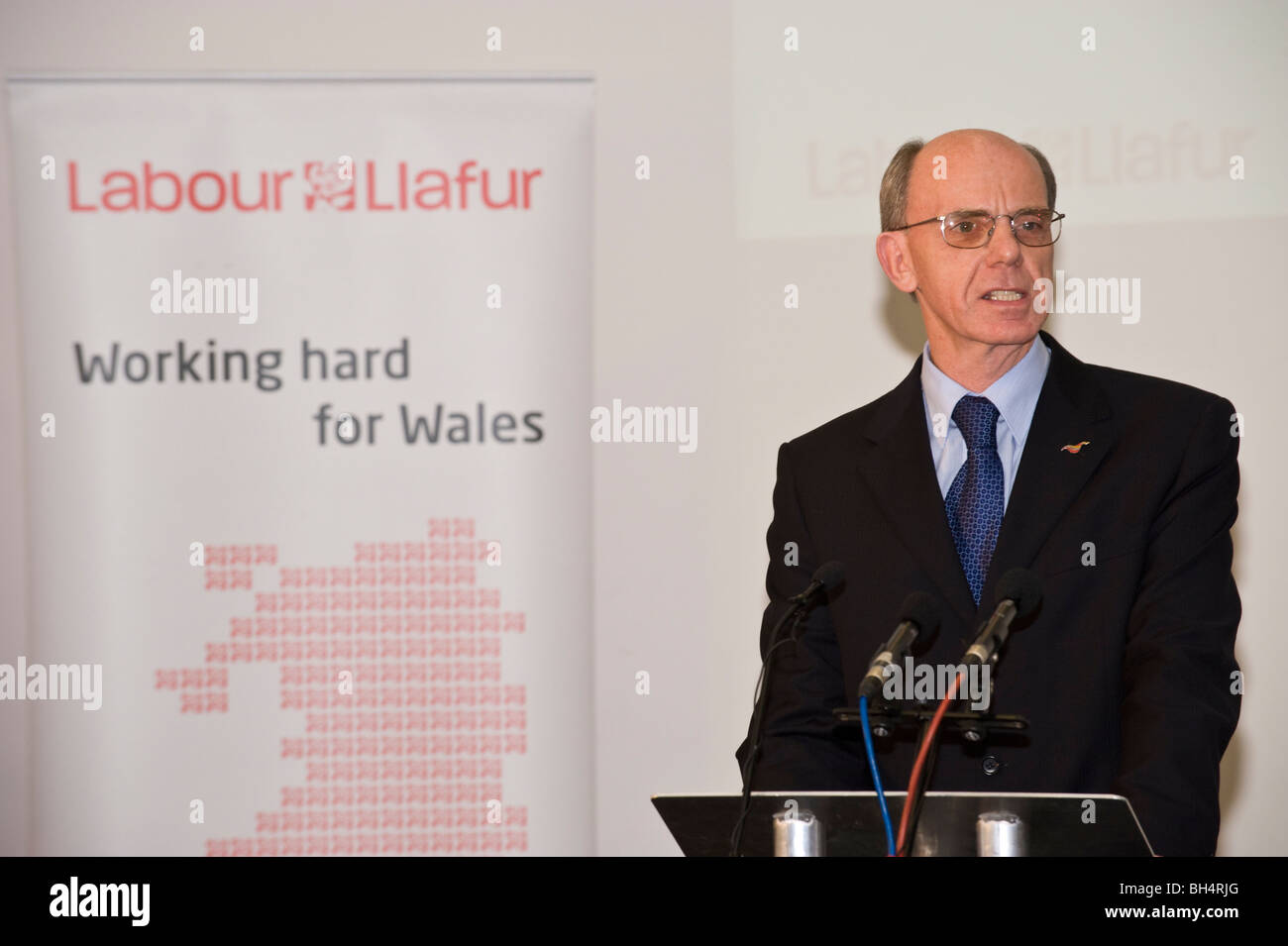 Garry Owen presidente del Welsh Labour Party parlando in occasione di un evento di festa Foto Stock