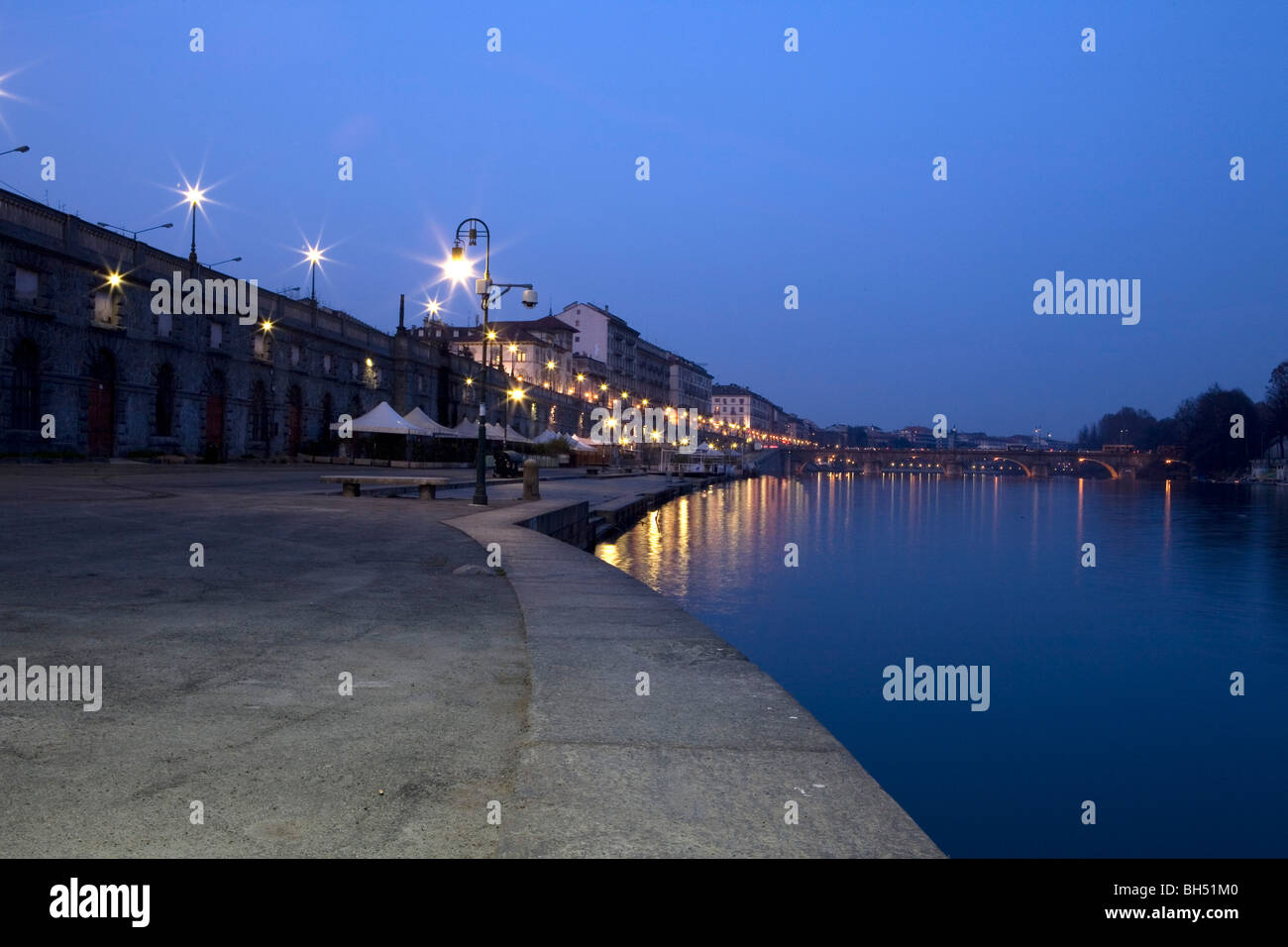 I Murazzi del Po, Torino, Italia Foto Stock