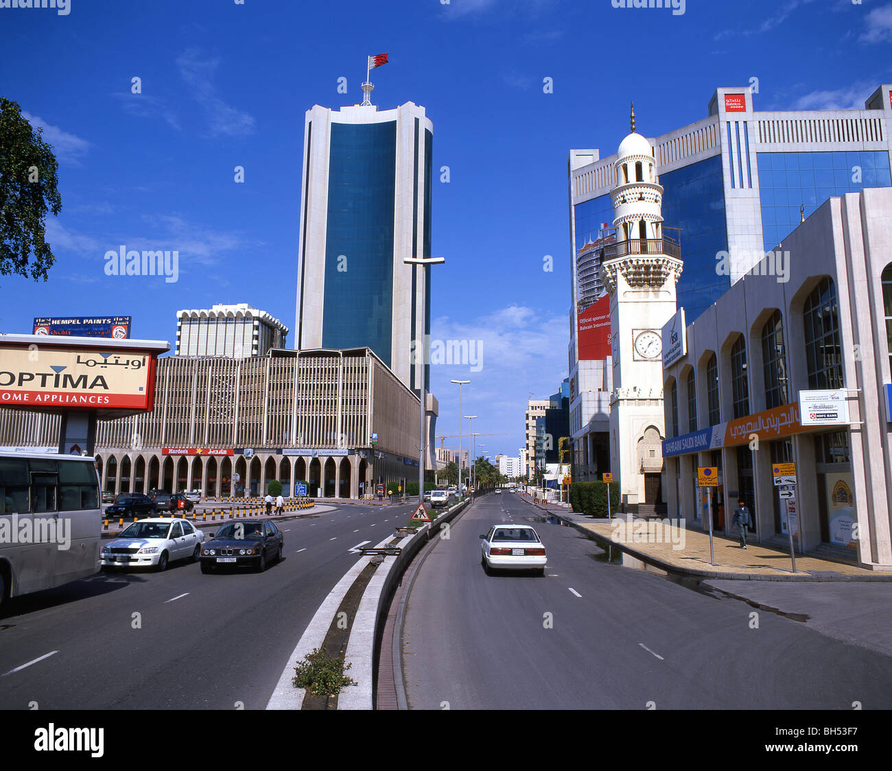 Quartiere degli affari e il centro città, Government Avenue, Al Manamah (Manama), Bahrain Foto Stock