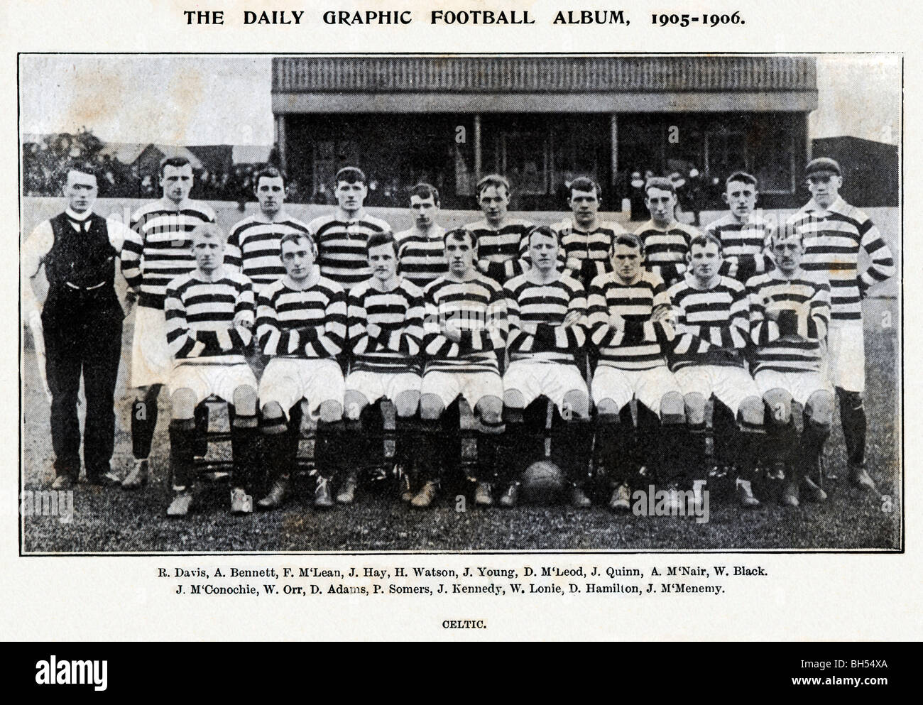 Celtic 1905, foto del team di calciatori scozzesi all'inizio della stagione in cui hanno finito di Champions League Foto Stock