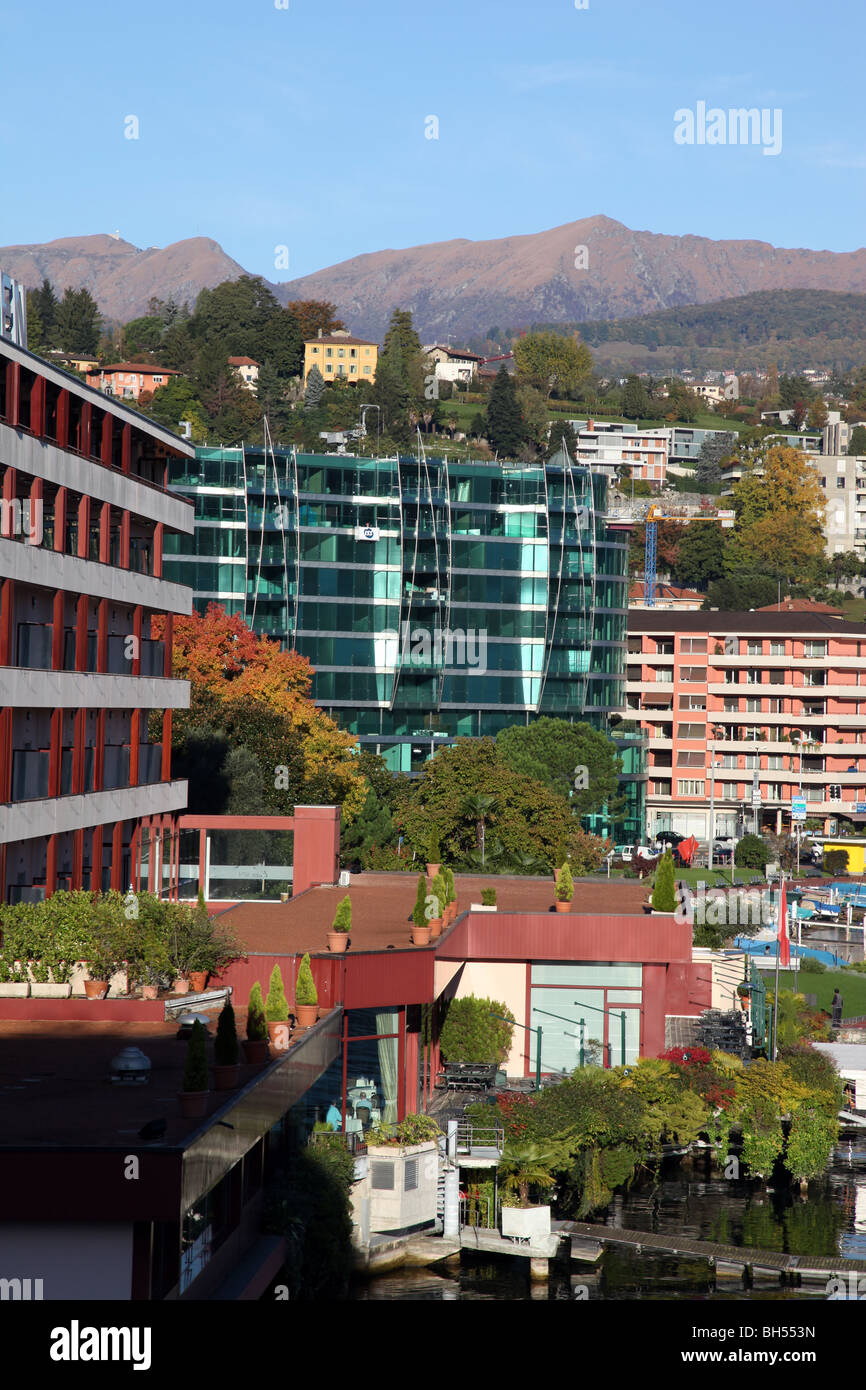 Architettura contemporanea, Lugano, Svizzera Foto Stock