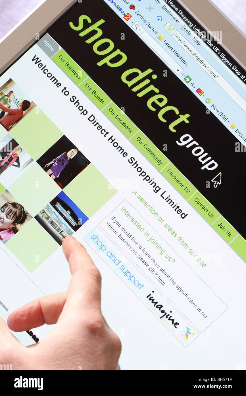 Shop Direct group online home shopping sito www home page Foto Stock