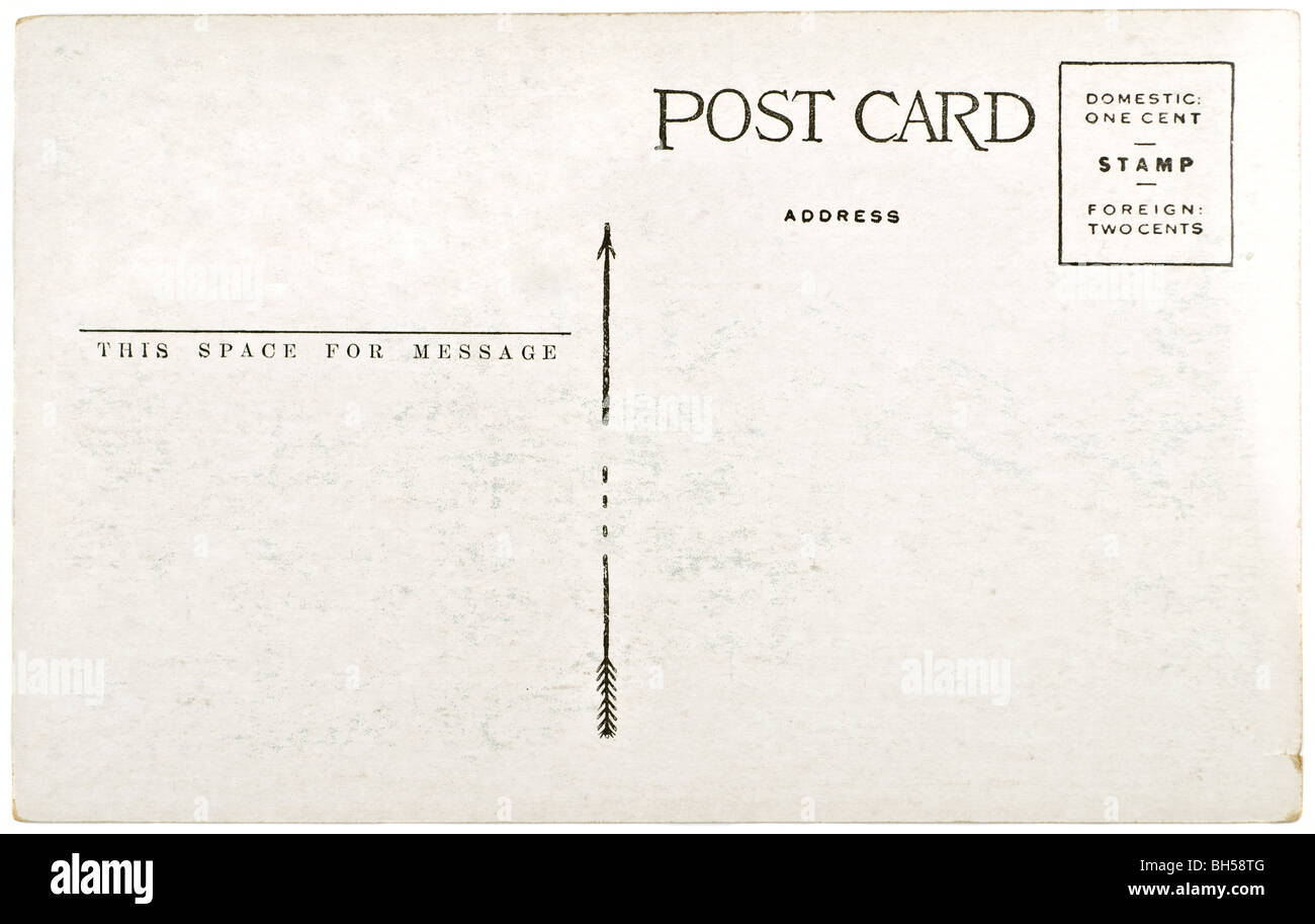 Vuoto cartolina vintage da mid-1900s con copyspace Foto Stock