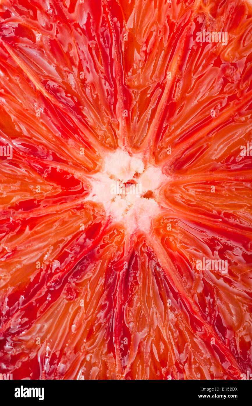 Extreme close-up di un Arancio sanguigno. Foto Stock