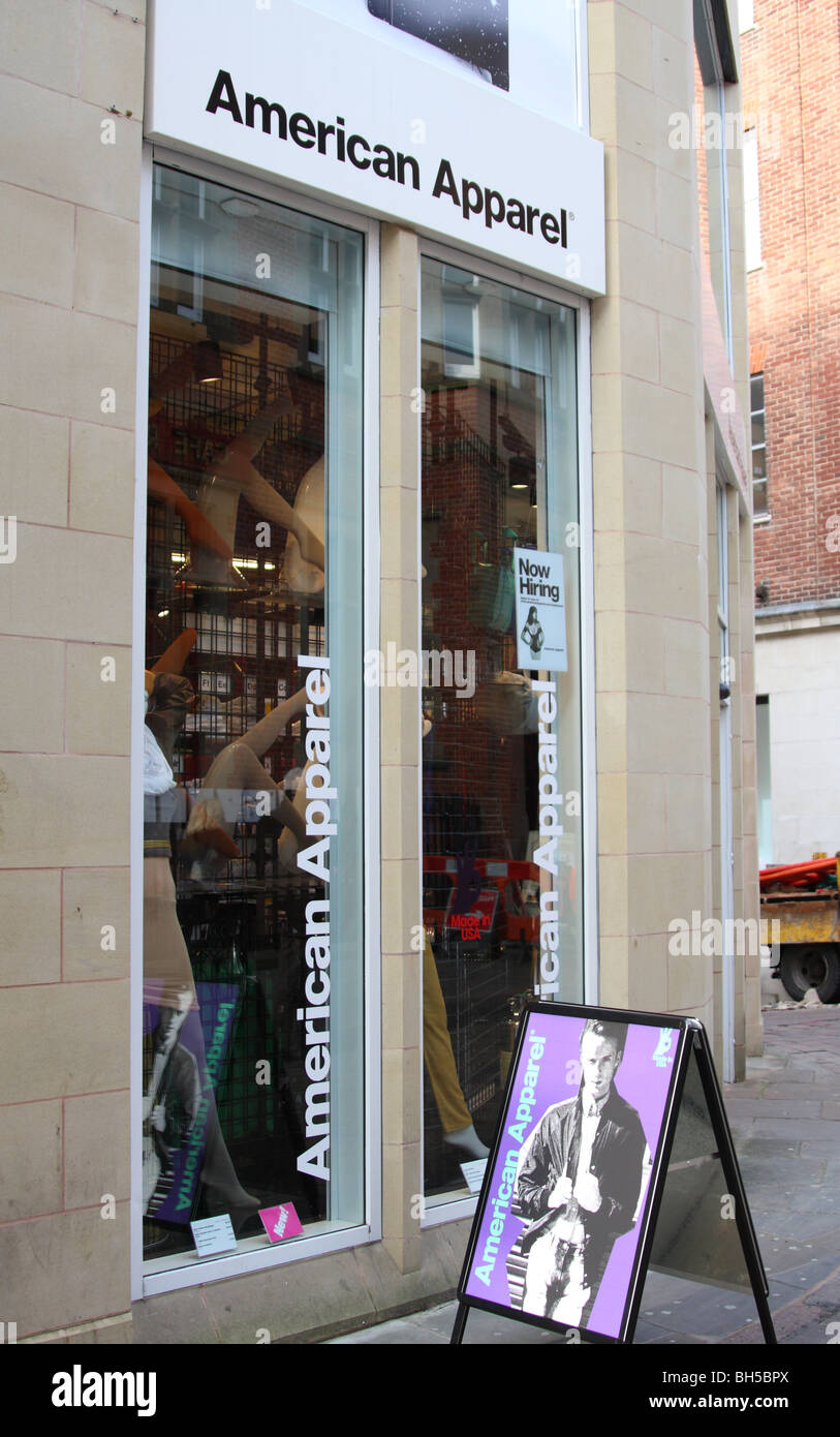 Un American Apparel retail outlet in Nottingham, Inghilterra, Regno Unito Foto Stock