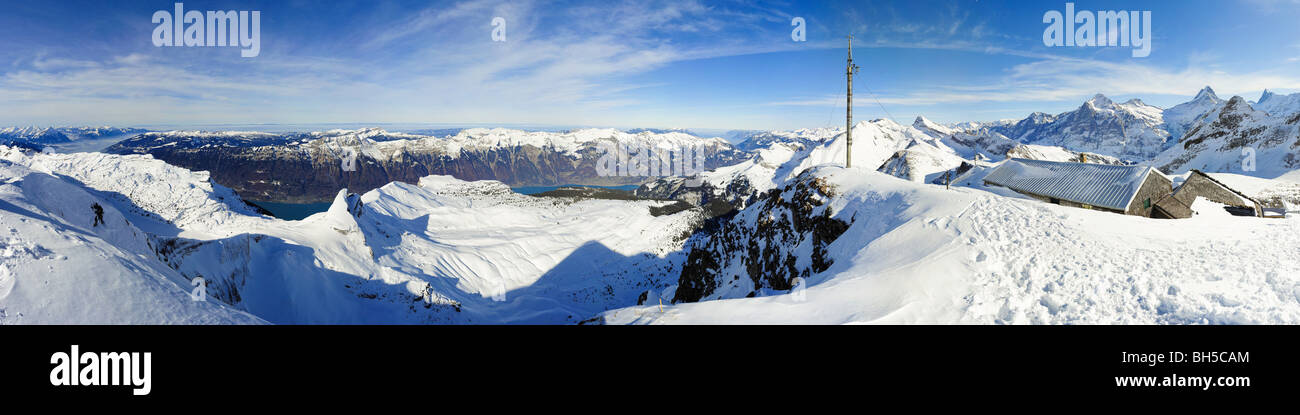 Panorama da Faulhorn in inverno, Grindelwald, Svizzera Foto Stock