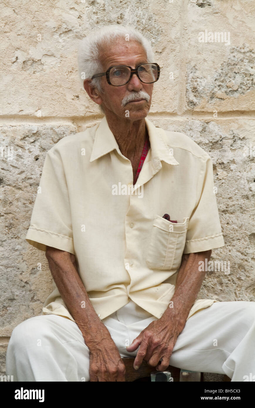 Anziano musicista Havana Cuba. Foto Stock