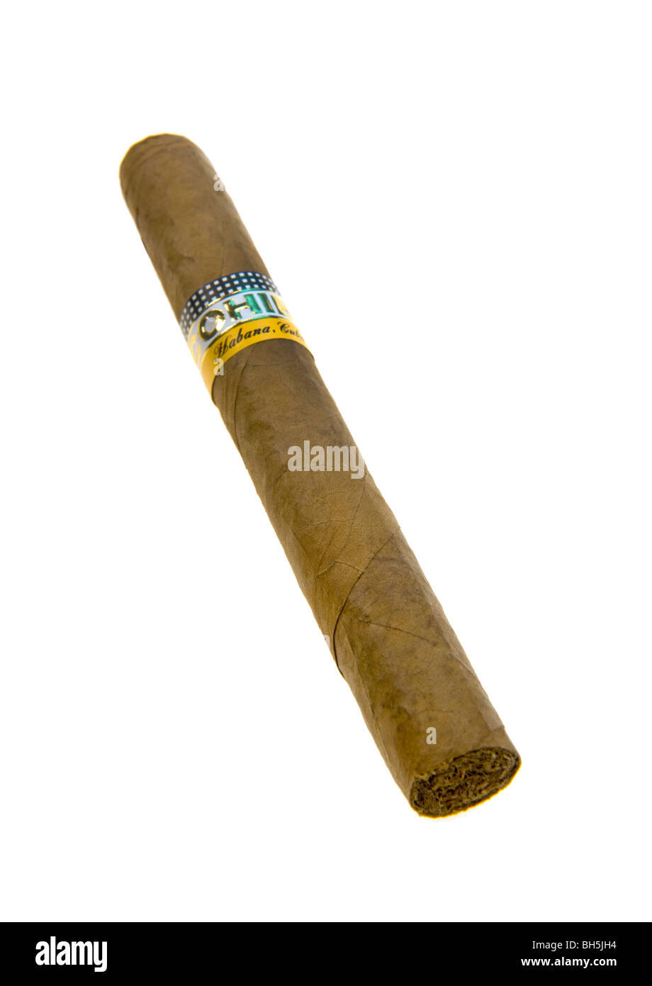 Habana sigari Cohiba siglo II il tubo a mano a mano il sigaro sigari di Avana Cuba Havanna Kuba fumando fumante fumatore di qualità elevata Foto Stock