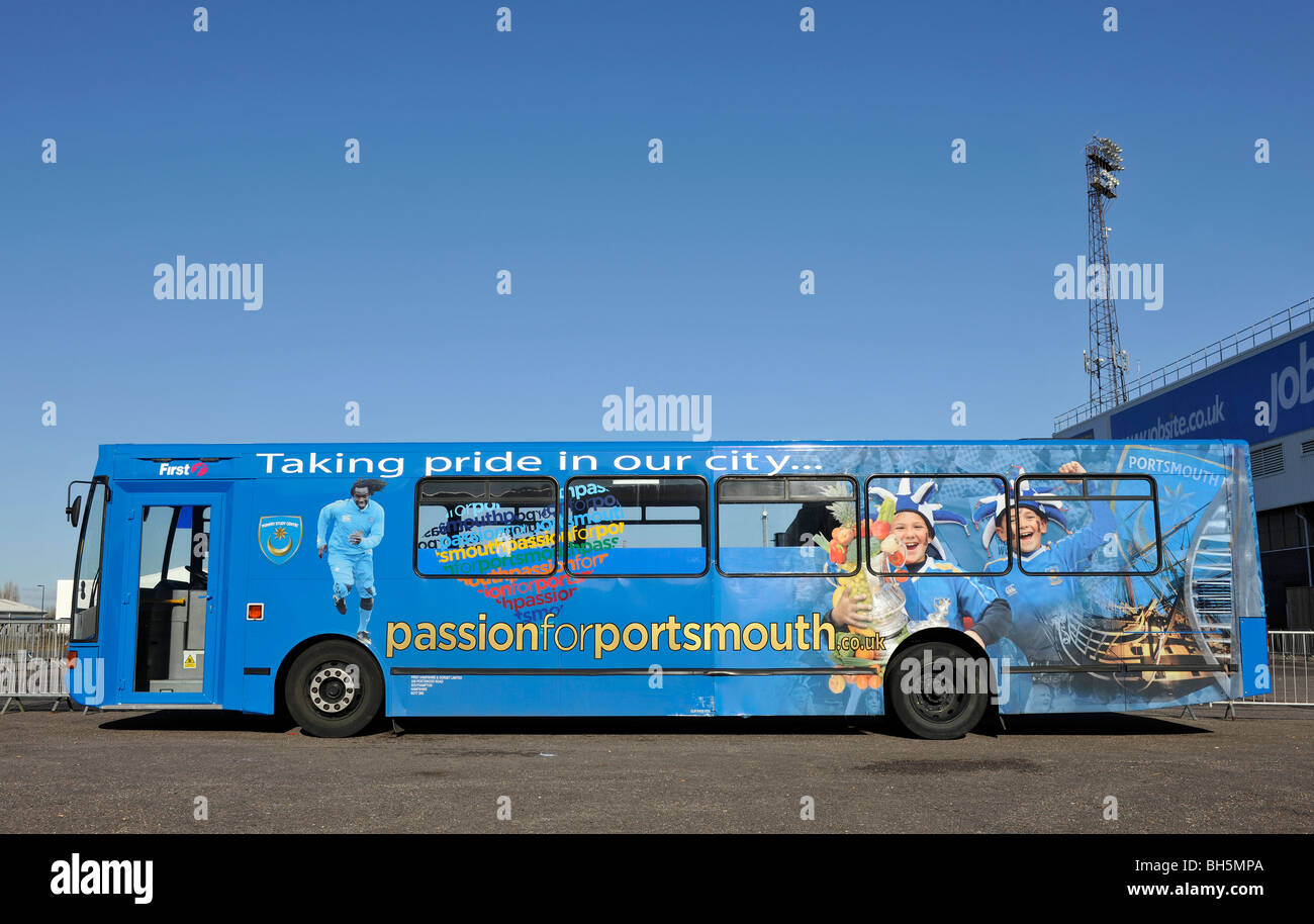 Portsmouth Football Club, Frogmore Road, Fratton, Portsmouth, Hampshire, Inghilterra, Regno Unito; Foto Stock
