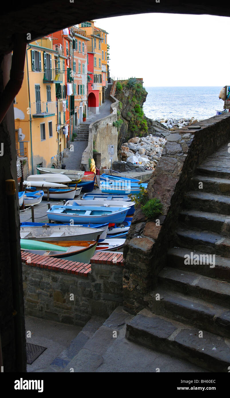 Riomaggiore Cinque Terre 5 Terre Italia Italia Foto Stock