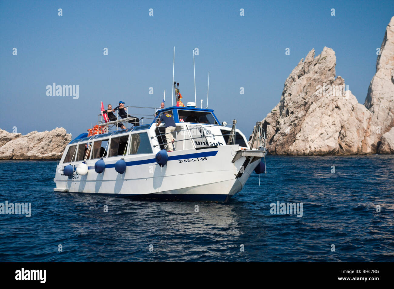 Immersioni subacquee a Isole Medes in Costa Brava Catalogna Foto Stock