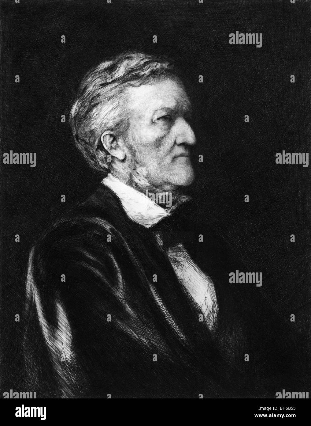 Ritratto di circa 1878 di Richard Wagner (1813 - 1883) - il compositore tedesco e il conduttore che è soprattutto famosa per le sue opere. Foto Stock