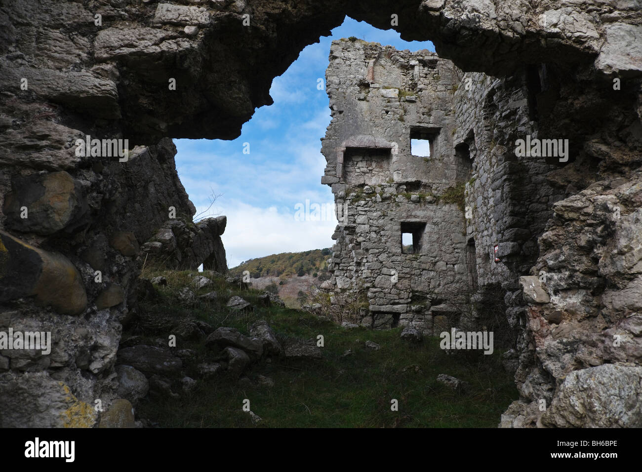 Arnside Tower, Arnside, Cumbria, Inghilterra Foto Stock