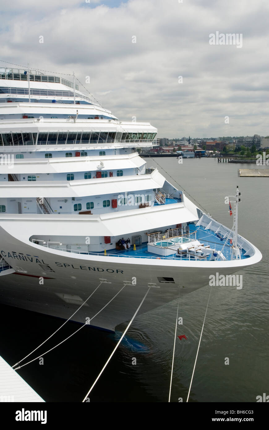 Carnival Splendor nave da crociera ancorata in Vancouver, British Columbia, Canada Foto Stock