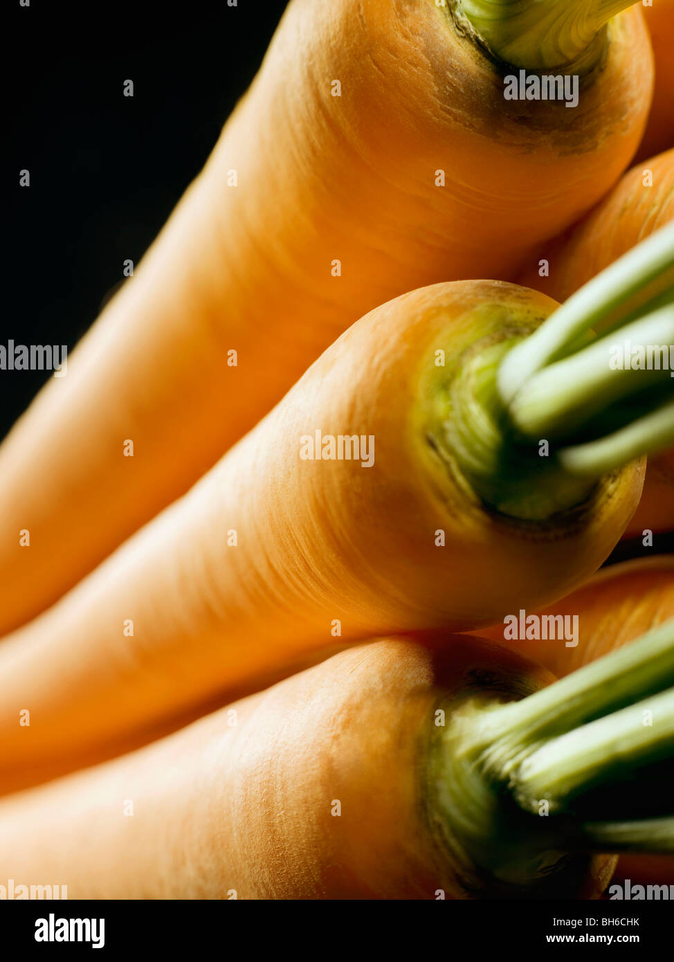 Un colpo tagliato di una pila di carote Foto Stock
