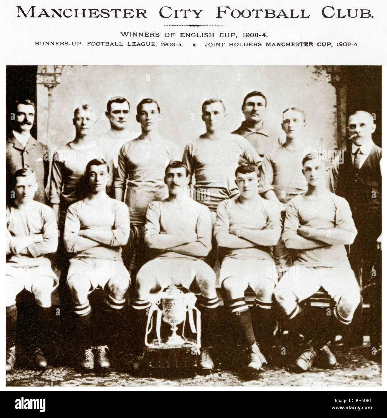 Manchester City, 1904 FA Cup vincitori, foto del team con la procedura guidata di Gallese Billy Meredith come il capitano Foto Stock