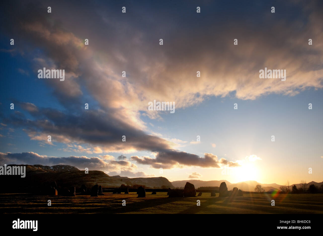 Castlerigg Stone Circle, Keswick, Cumbria, Regno Unito. Foto Stock