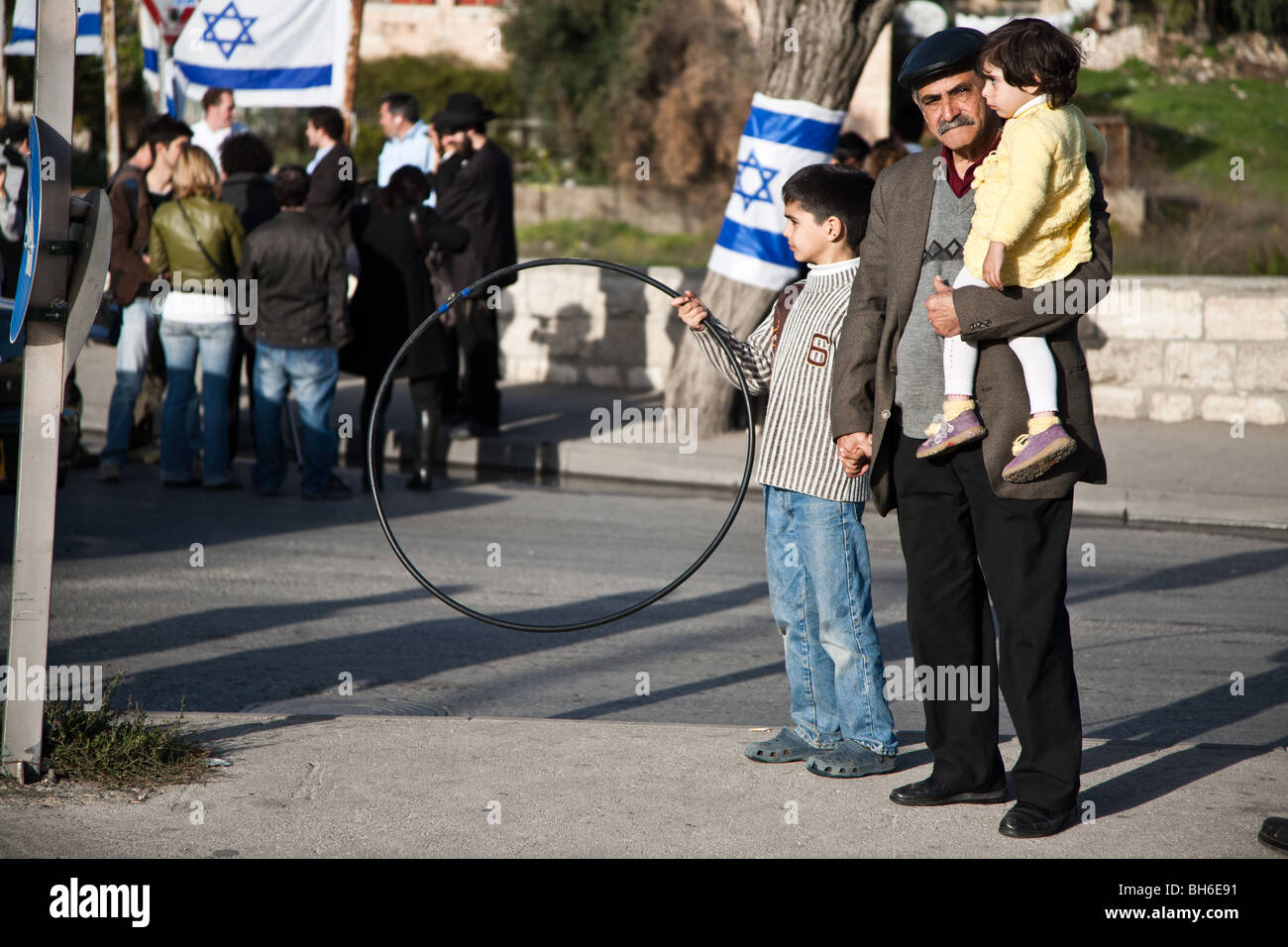 Dimostrazione settimanale in Sheikh Jarrah Foto Stock