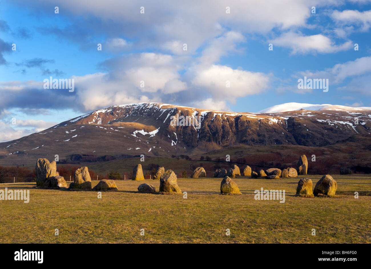 Castlerigg Stone Circle, Keswick, Cumbria, Regno Unito. Foto Stock