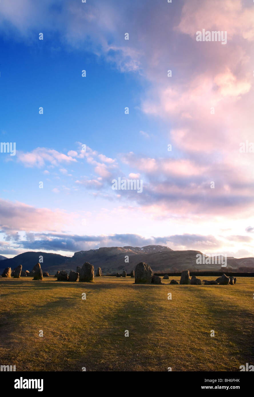 Castlerigg Stone Circle, Keswick, Cumbria, Regno Unito. Foto Stock