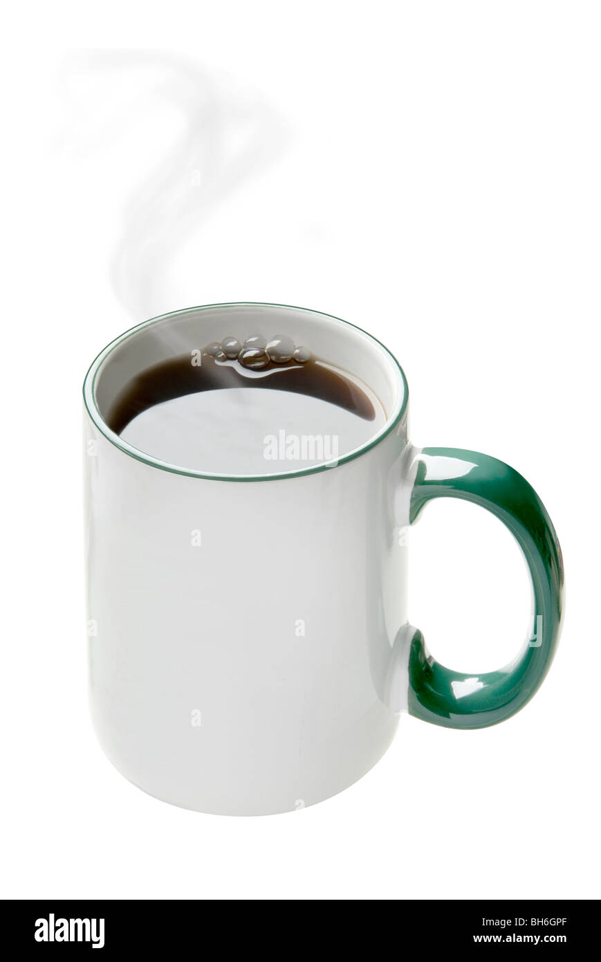 White tazza di caffè nero. Il cibo Foto Stock