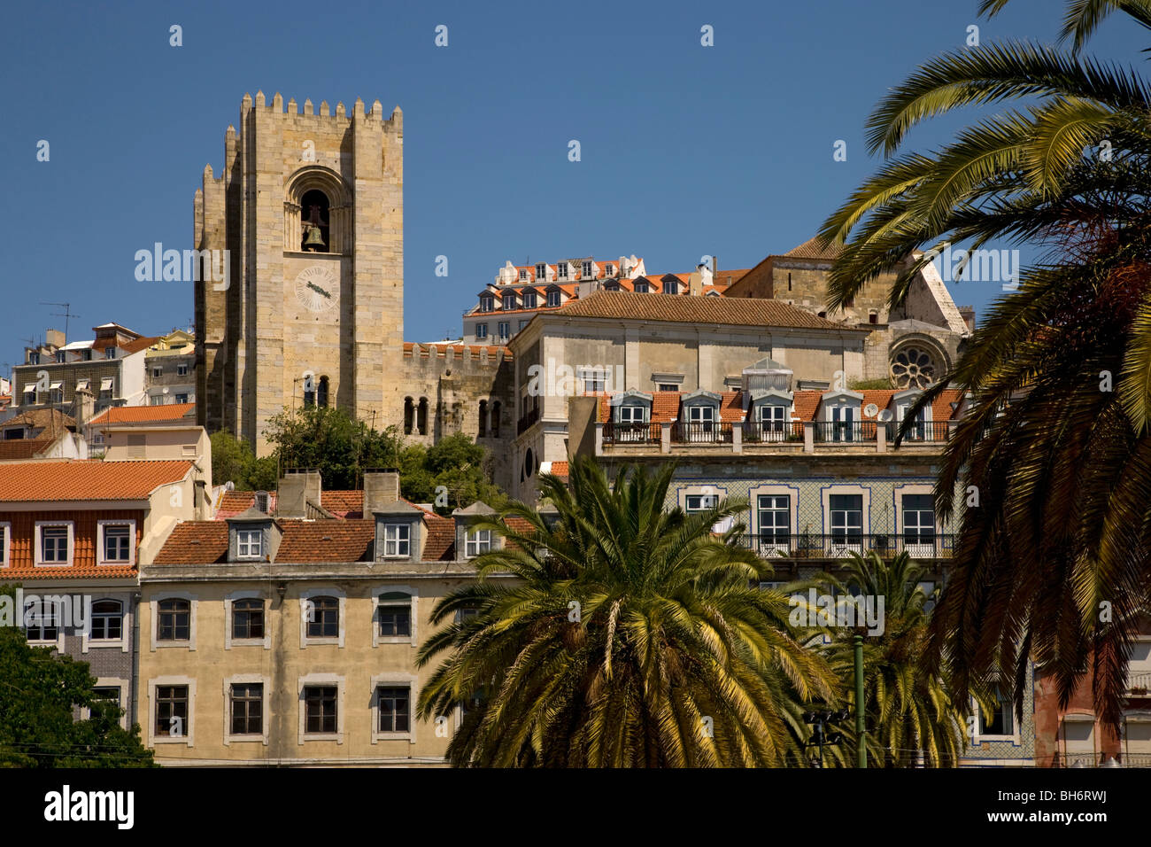 Se Catherdral, quartiere Baxia, Lisbona, Portogallo, Europa Foto Stock