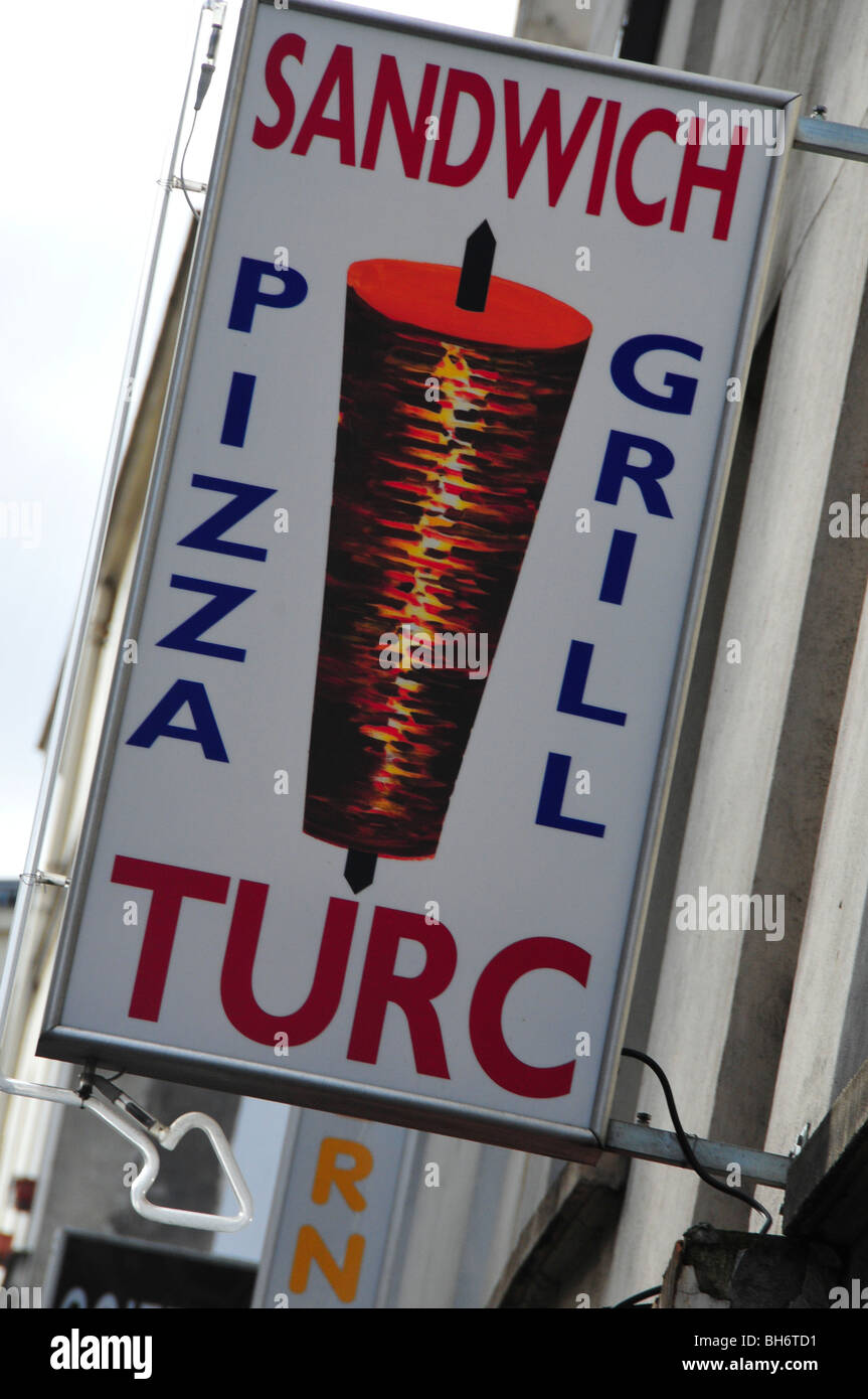 Bagno turco il Fast Food posto Parigi Foto Stock