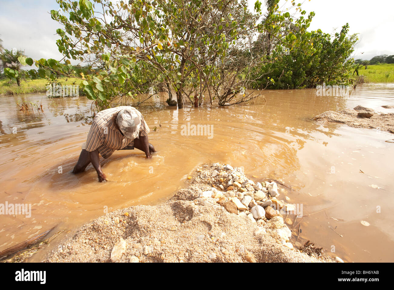 Diamond mining Kono district Sierra Leone Foto Stock