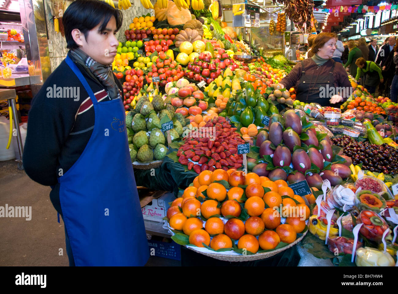 Il mercato della Boqueria. Barcellona. Catalonia .Spagna. Foto Stock