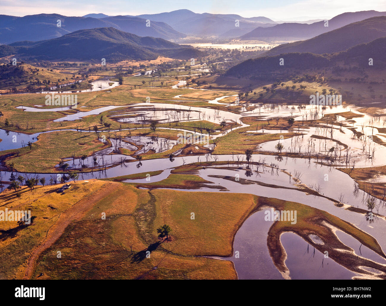 Intrecciato i canali del fiume, lago di Hume, Australia Foto Stock