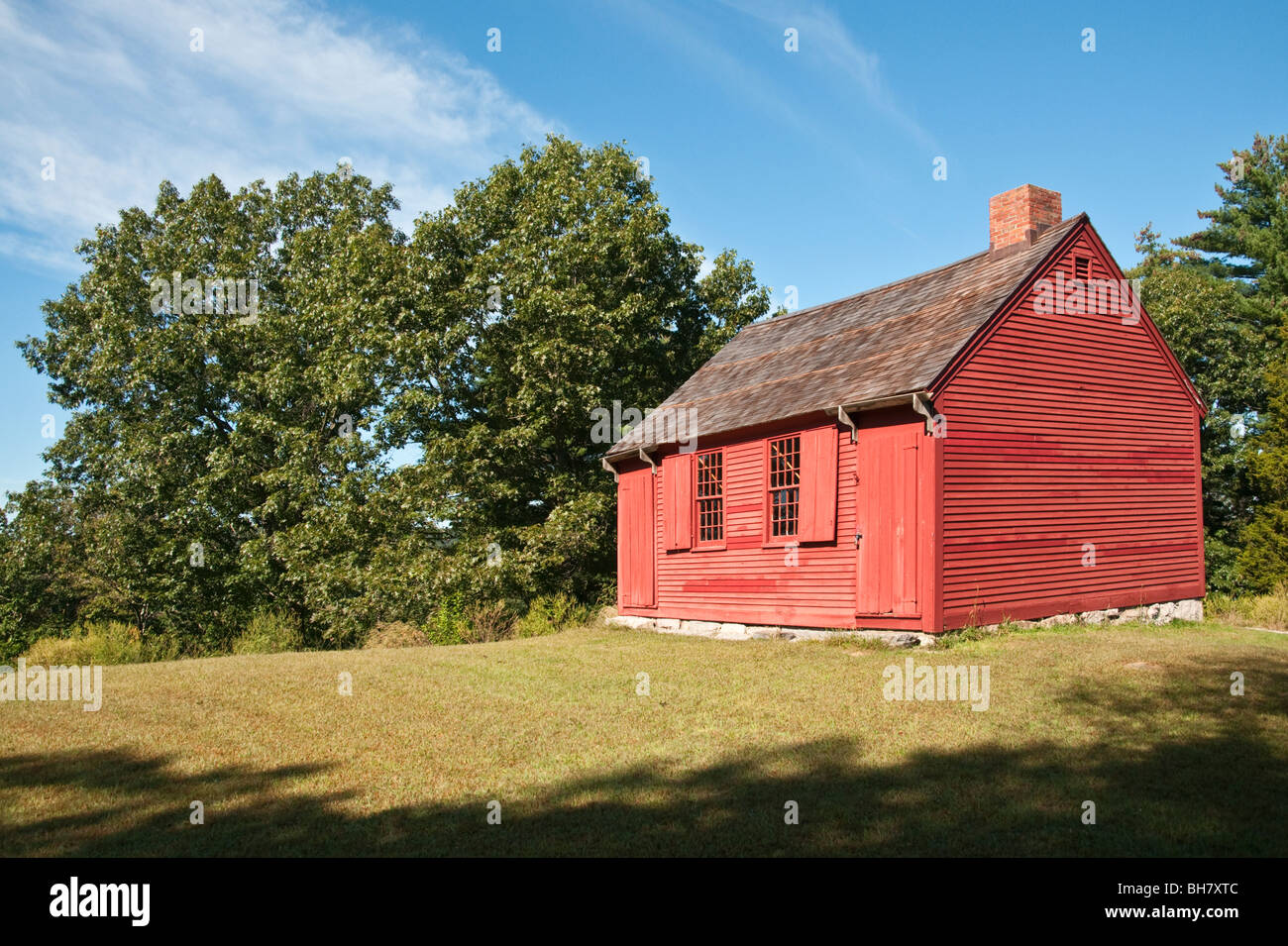 Connecticut East Haddam restaurato Nathan Hale Schoolhouse dove ha insegnato era soldato in Coninental Army durante la guerra rivoluzionaria Foto Stock