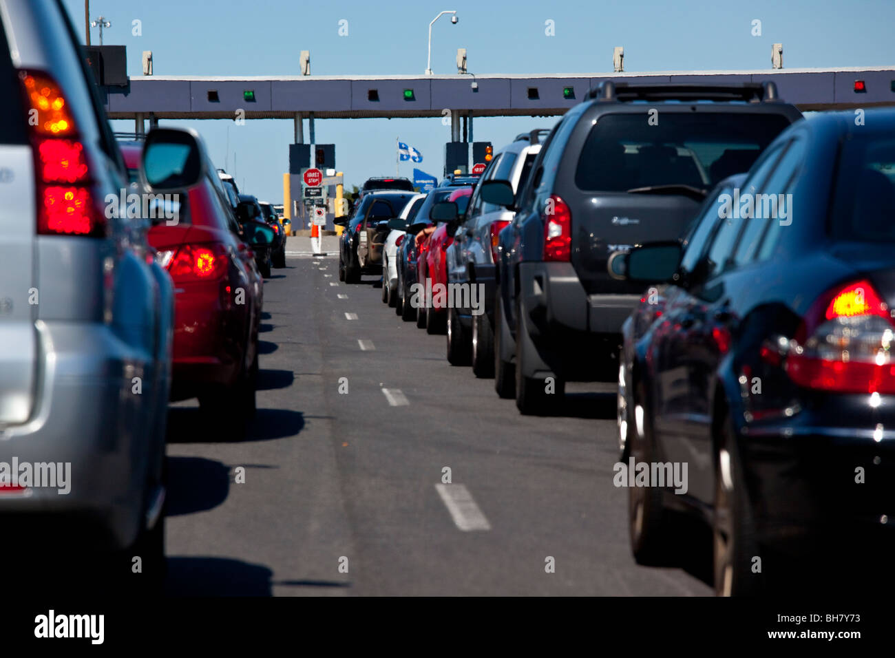 Champlain di frontiera tra gli Stati Uniti e il Canada Foto Stock