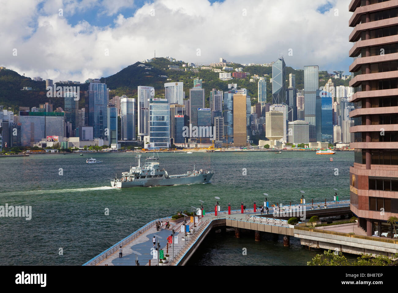 Cina, Hong Kong Kowloon e Victoria Harbour, Viale delle Stelle, film cinese Walk of Fame Foto Stock