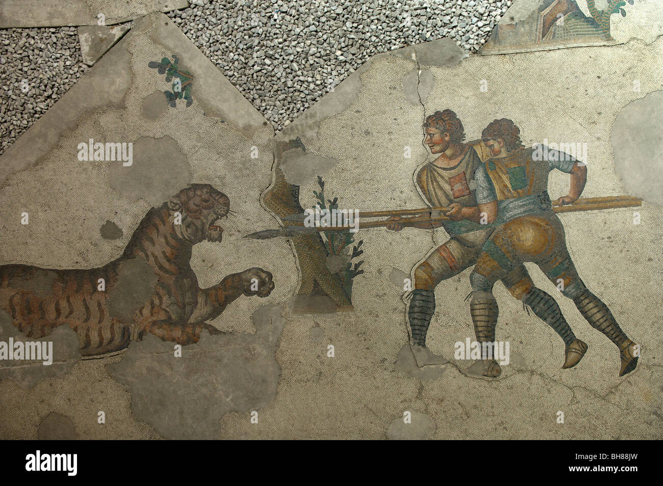 Museo dei mosaici, include molte scene di caccia dal grande Palazzo, Istanbul Foto Stock