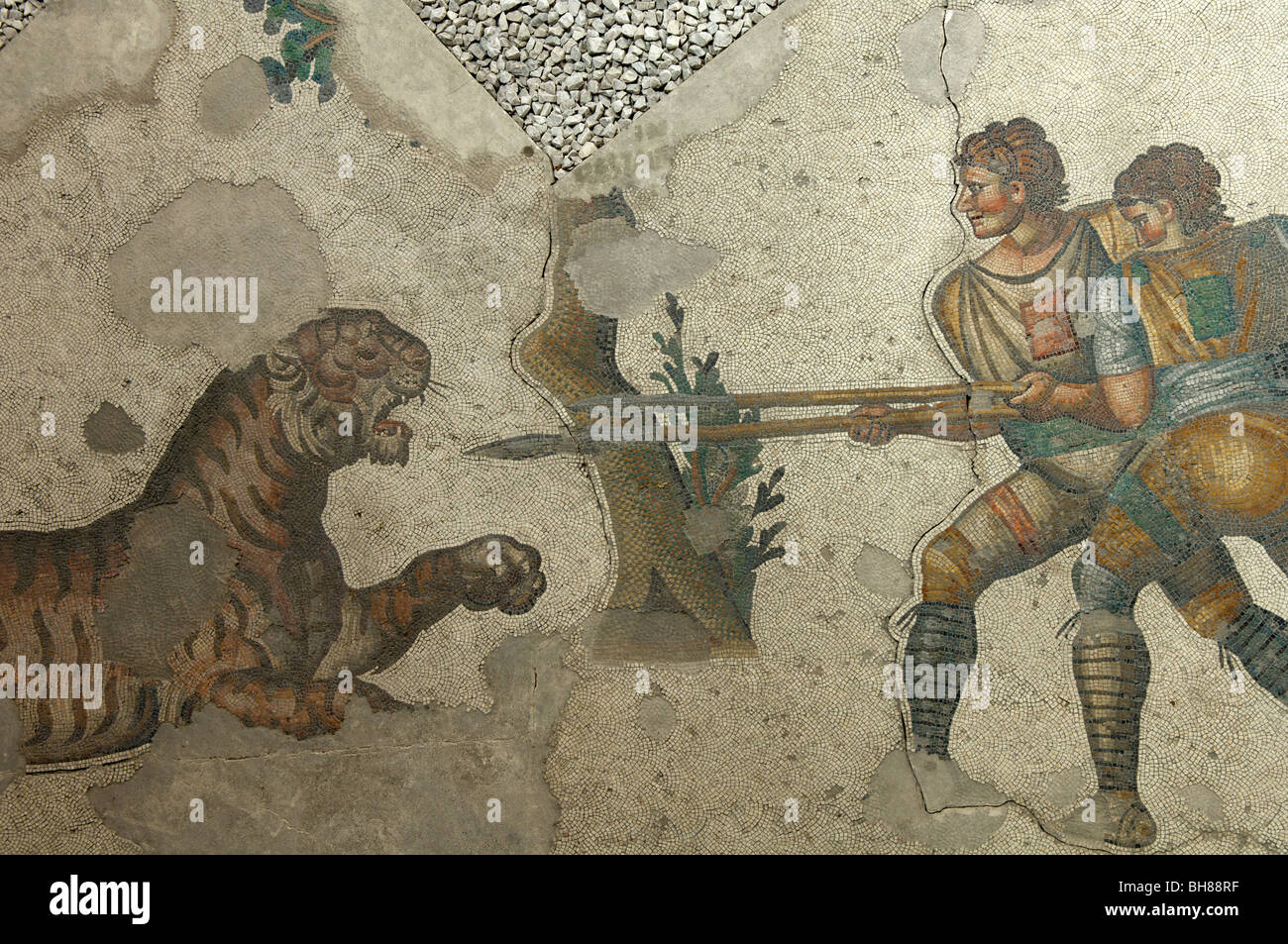 Museo dei mosaici, include molte scene di caccia dal grande Palazzo, Istanbul Foto Stock