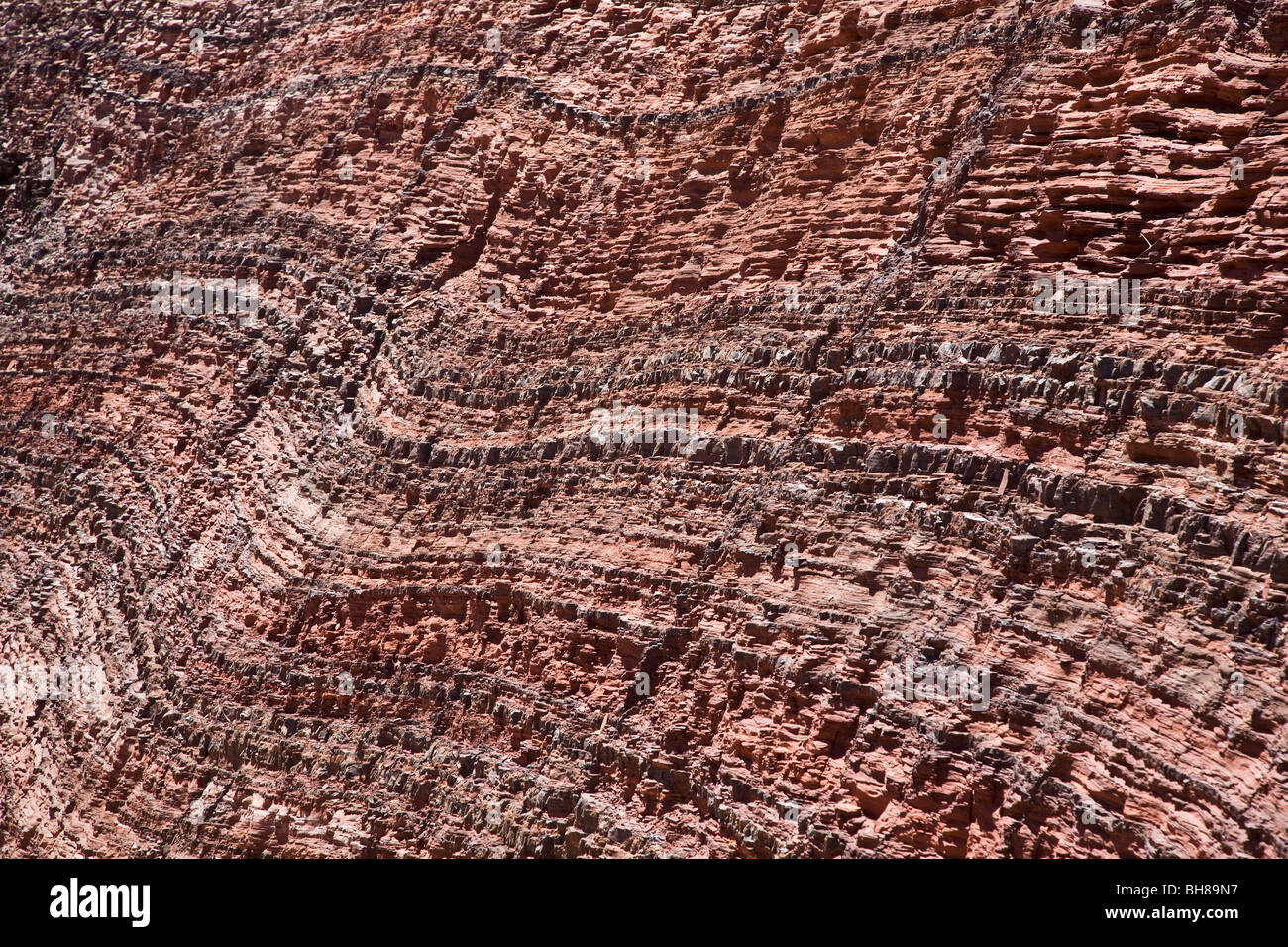 Vista di una superficie rocciosa dal di sopra, Port Hedland, Australia occidentale, Australia Foto Stock